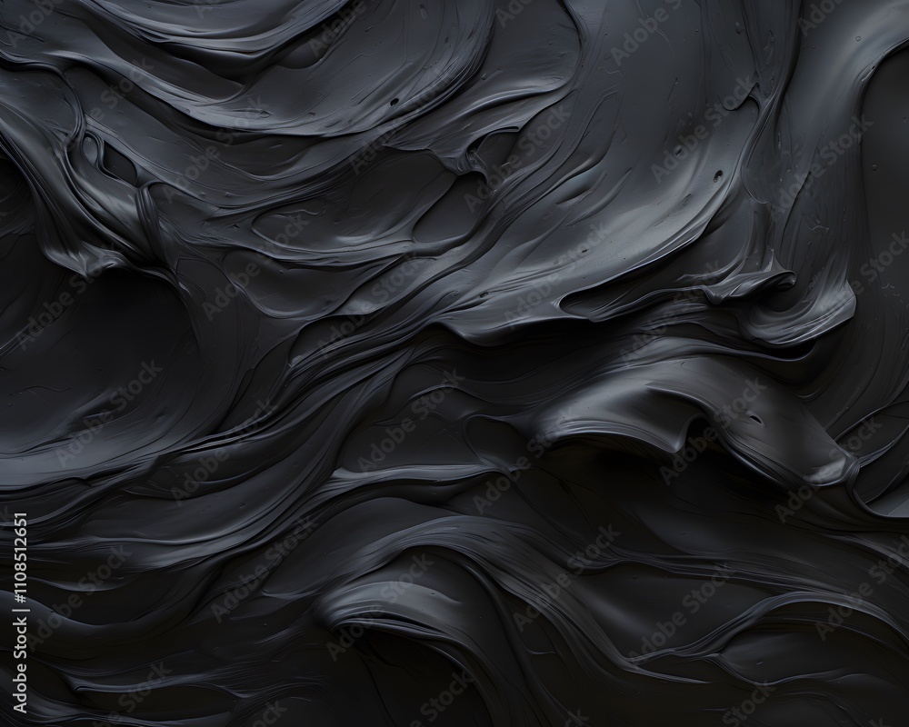 Poster abstract black texture with flowing, wave-like patterns.