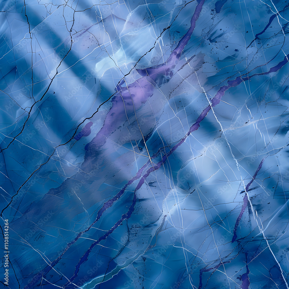 Aufkleber abstract blue marble texture with intricate patterns and highlights.