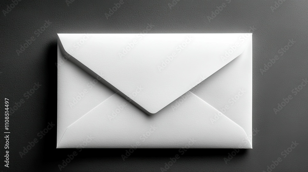 Aufkleber elegant white envelope placed on a dark background, perfect for various communication and marketing 