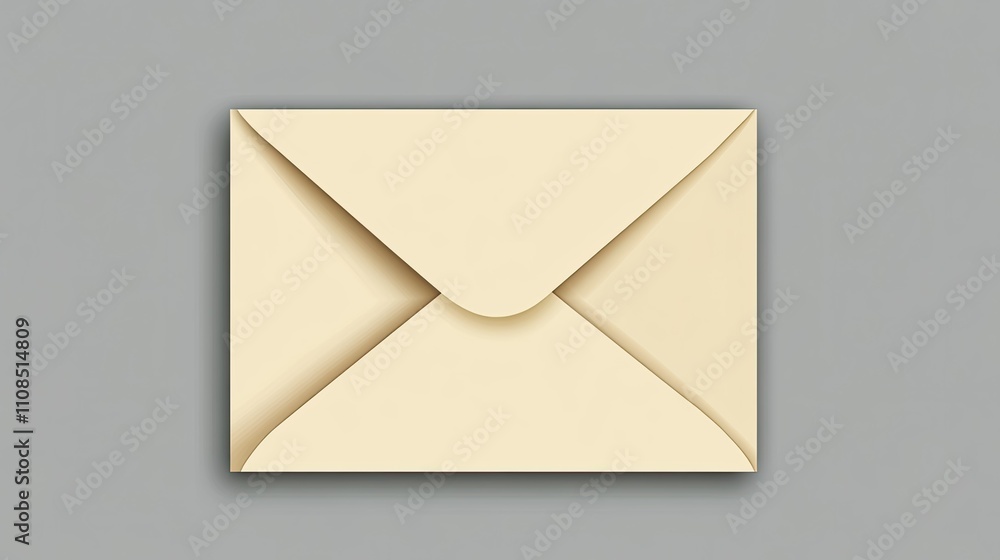 Aufkleber elegant and simple plain envelope on soft gray background for postal use or creative projects featur