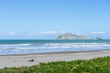 Bare Island an offshore island off Waimarama Beach in southern Hawkes Bay