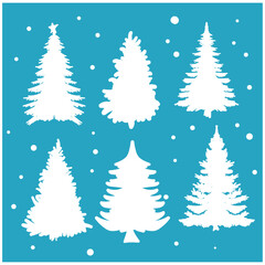 Obraz premium Christmas fir tree With illustration style doodle and line art