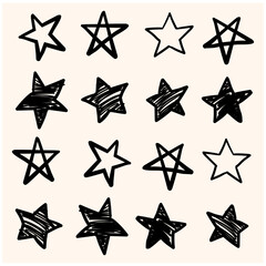 Fototapeta premium Star With illustration style doodle and line art