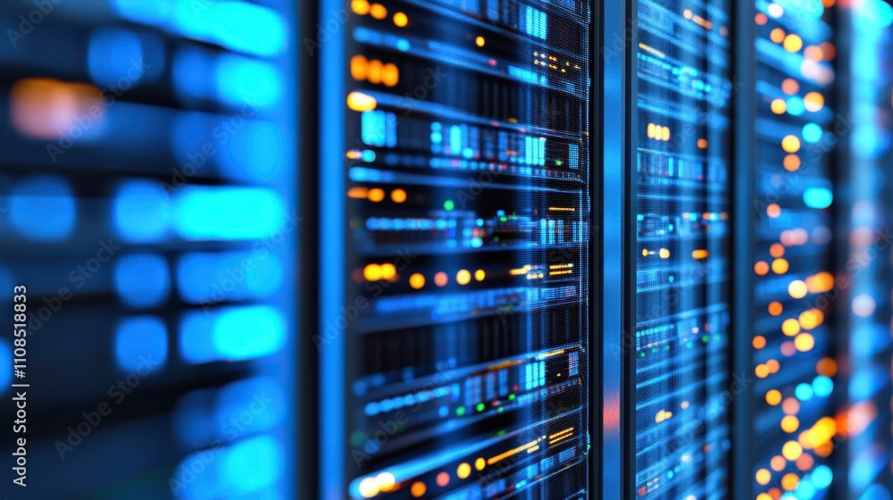 Poster a comprehensive view of server room infrastructure in modern data center servers
