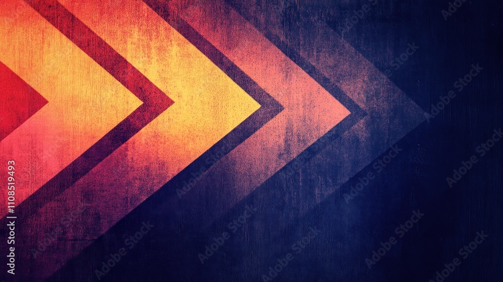 Poster abstract textured background with diagonal arrows in warm colors