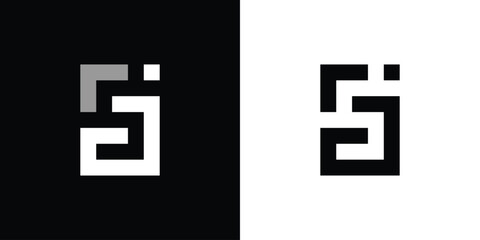 Initial Letter Logo S and J
