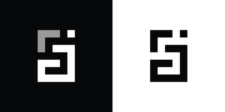 Initial Letter Logo S and J