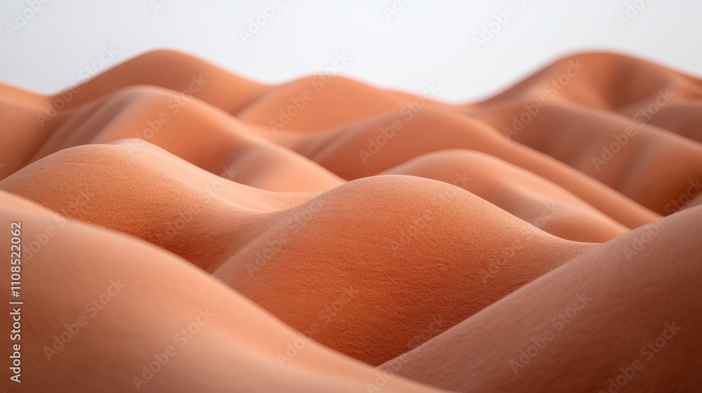 Aufkleber curved forms in surreal 3d landscapes abstract art with soft textures and modern design