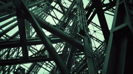 Intricate Steel Structure Reaching Towards The Sky
