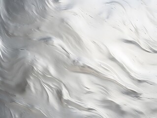 Obraz premium Abstract swirling silver and white texture resembling fluid movement.