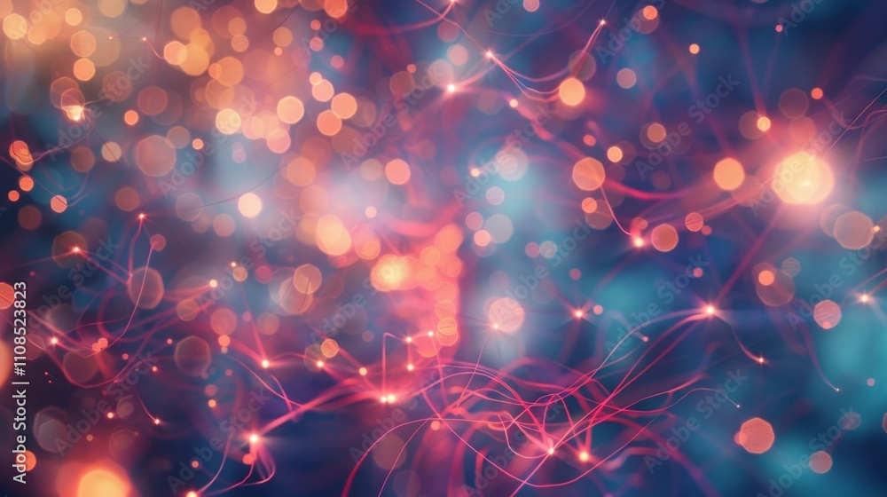 Aufkleber a symphony of light and connections in the decentralized network galaxy with bright nodes pulsing in