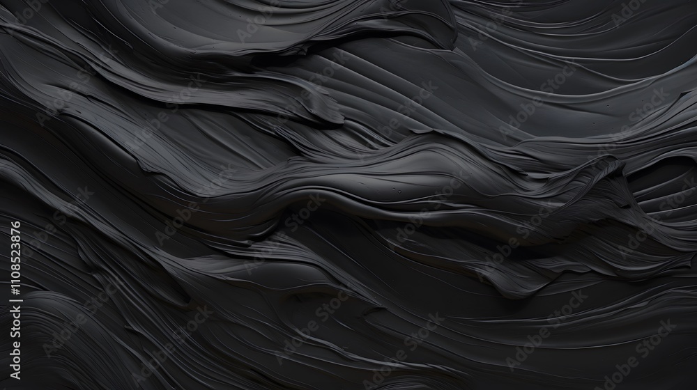 Poster abstract texture with flowing black waves, suggesting depth and movement.