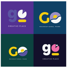 Naklejka premium go alphabet letter Corporate business company marketing logo design elegant and badge design vector logo
