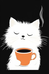 Cats drinking coffee