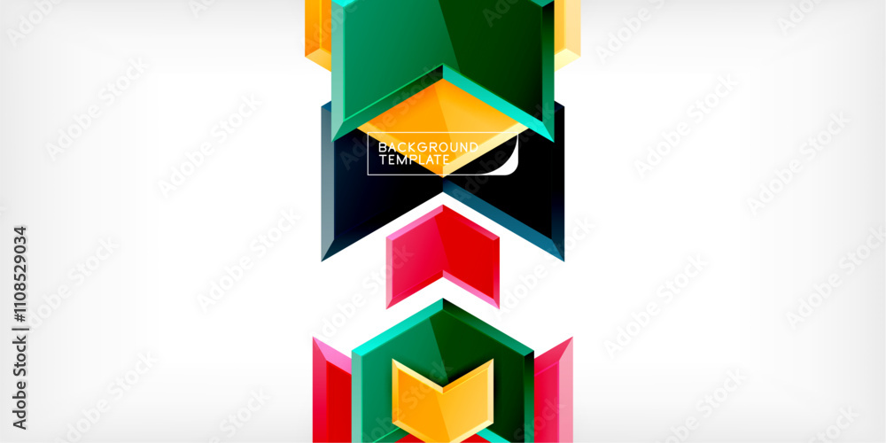 Poster vector 3d arrow techno design template