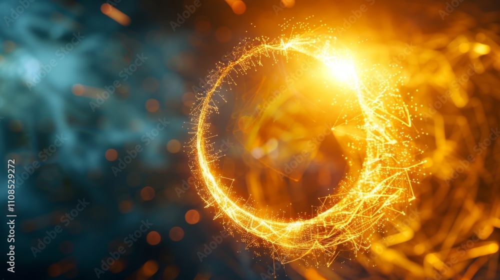 Aufkleber as the moon crosses in front of the sun a circular blockchain symbol stands firm representing the un