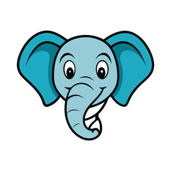 Obraz premium A bold elephant head mascot logo featuring a strong, symmetrical design with sharp tusks, fierce eyes, and detailed textures, conveying power, resilience, and authority.