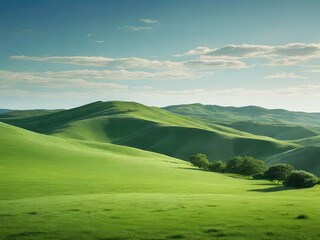 Fototapeta premium landscape with grass and mountains on transparent background, landscape with sky and clouds