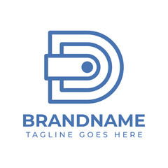 Letter D Wallet Logo, symbolizing financial security, savings, and innovation