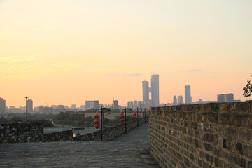 Sunset View of Nanjing's Skyline, China