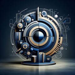 Obraz premium Geometric Abstraction Abstract shapes and forms with a focus on