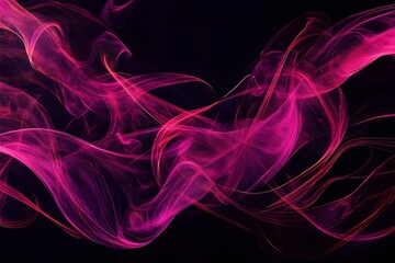 Fototapeta premium An electrifying neon outline exhibiting a swirling vortex of energy in shades of pink and purple isolated on a deep black backdrop.