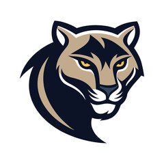 A sleek, powerful panther mascot-logo exuding strength, agility, and confidence. Its fierce eyes and dynamic pose embody courage and determination, making it unforgettable and iconic.