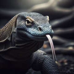 Obraz premium 102 Komodo Dragon Rough durable scales cover its body with a for