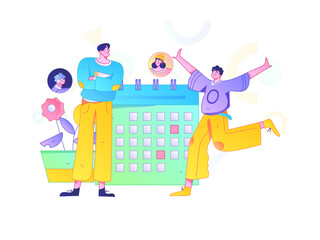 Personnel doing job interview flat vector concept operation hand drawn illustration
