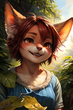 Cartoon image of a half-human, half-cat