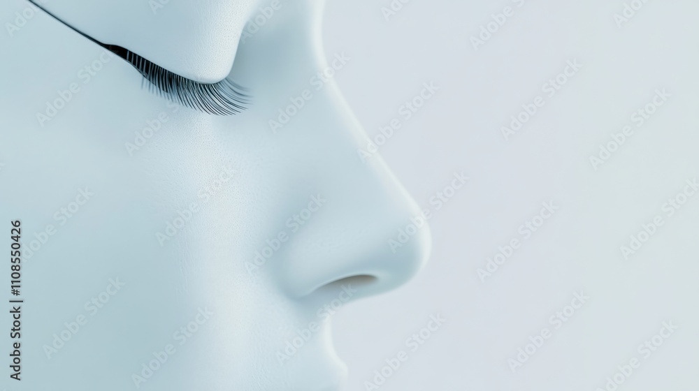 Poster minimalist digital art exploring the future of ai through a robotic face perspective