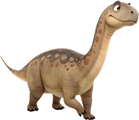 Fototapeta premium Whimsical cartoon Minmi dinosaur brings prehistoric wonder to delightful life.