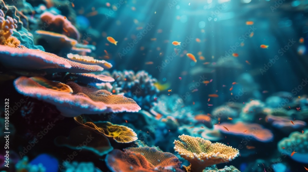 Aufkleber a panoramic view of the entire crypto coral reef showcasing the vastness and complexity of the crypt