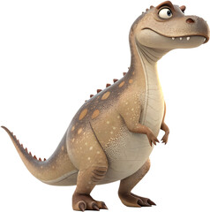 Fototapeta premium Whimsical cartoon Minmi dinosaur brings prehistoric wonder to delightful life.