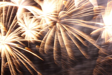 Abstract Christmas background. Fireworks. Long exposure.