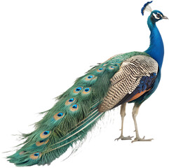 Obraz premium Majestic Indian Blue Peacock dazzles brilliantly.