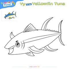 Coloring Page Yellowfin Tuna