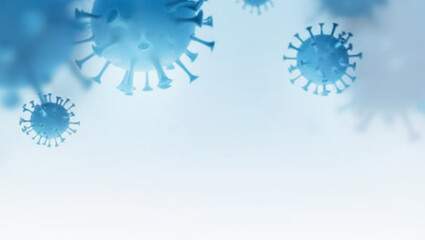 “Microscopic Viruses on Gradient Blue Background – Modern Scientific Visualization”
