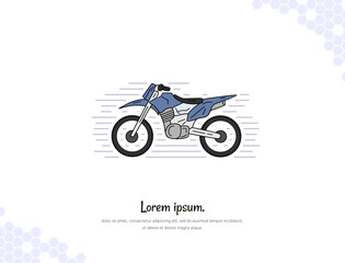 Fototapeta premium Vector art for wall decoration landscape Cartoon Moto Trail