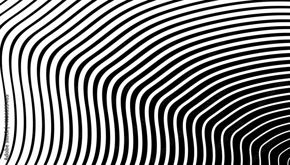 Aufkleber black and white transition of lines pattern with dynamic effect. vector format illustration