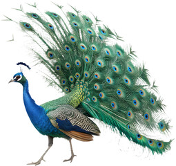 Fototapeta premium Majestic Indian Blue Peacock dazzles brilliantly.