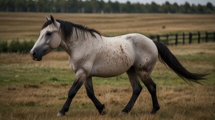 Lone Horse in Field