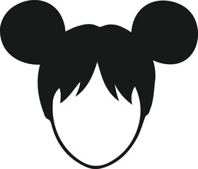 Girl head set vector. Girl profile, Avatar, Women symbol. Silhouettes of girls with hairstyles, vector