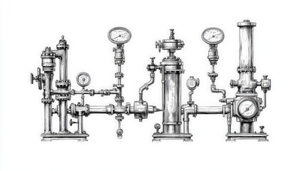 Detailed Mechanical Art with Machinery Elements