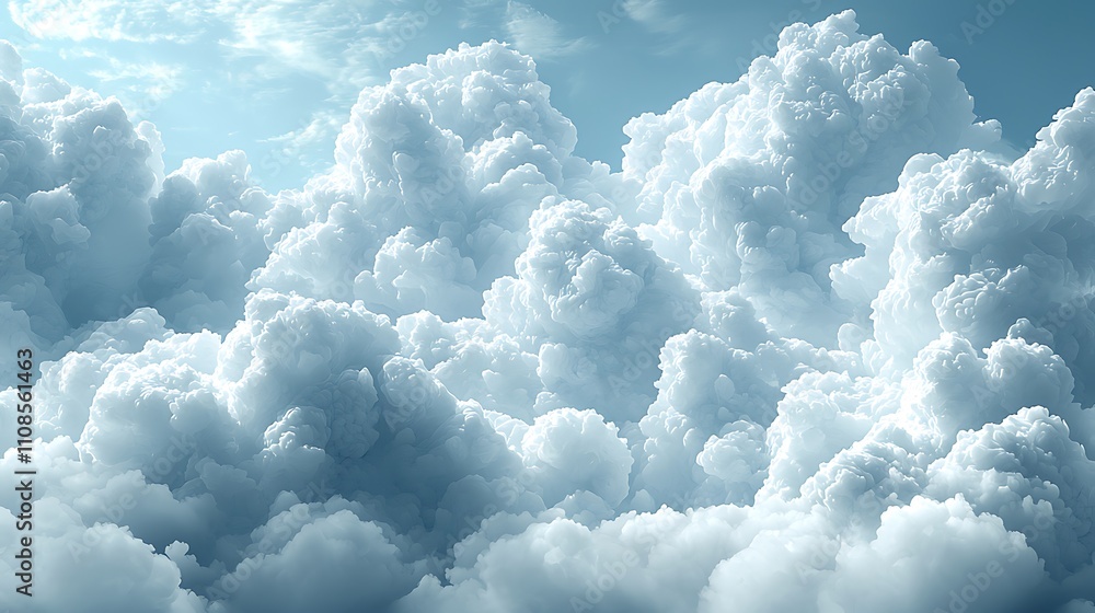 Poster graceful wispy clouds forming in the sky with soft light creating a dreamy atmosphere for scenic and