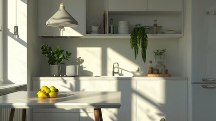 Poster design inspired by the minimalist elegance of kitchen space