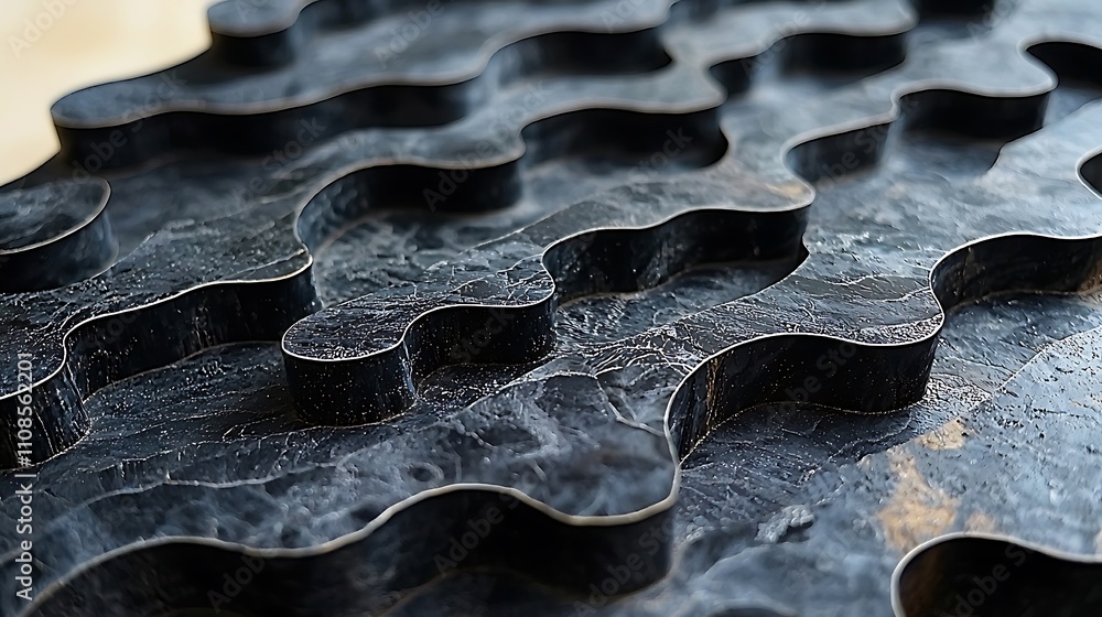 Poster close-up view of a textured surface featuring unique patterns and details, ideal for backgrounds or 