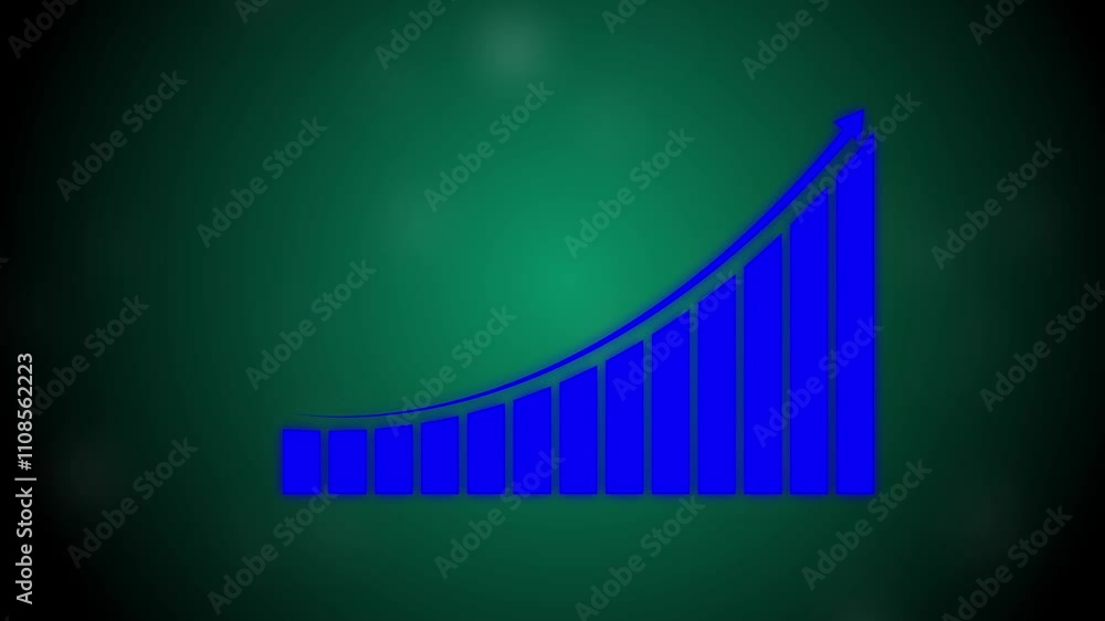 Aufkleber graph chart with upward trend on grid line background business growth concept in graph chart showing