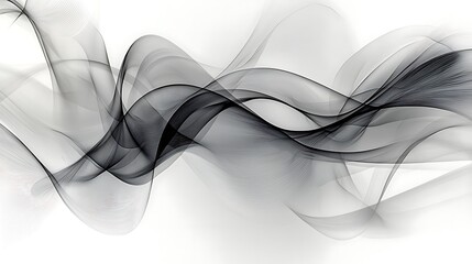 Obraz premium Fluid Abstract Design Showcasing Elegant Waves and Lines in Shades of Black and Grey Evoking Movement and Sophistication for Creative Projects
