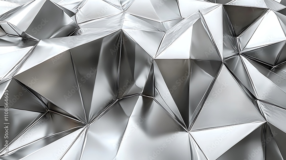 Aufkleber futuristic seamless pattern featuring geometric metallic shapes with a textured surface ideal for te